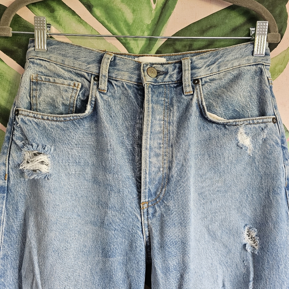 Boyish High Rise The Toby Relaxed Taper Lyocell Distressed Jeans Size 26 , 14" - Picture 12 of 16